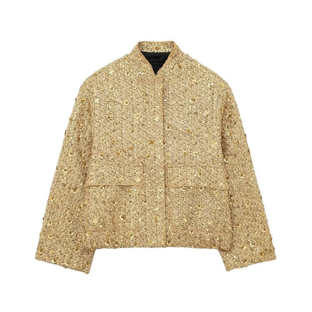 Women's Retro Garden Collar Concealed Pocket Jacket
