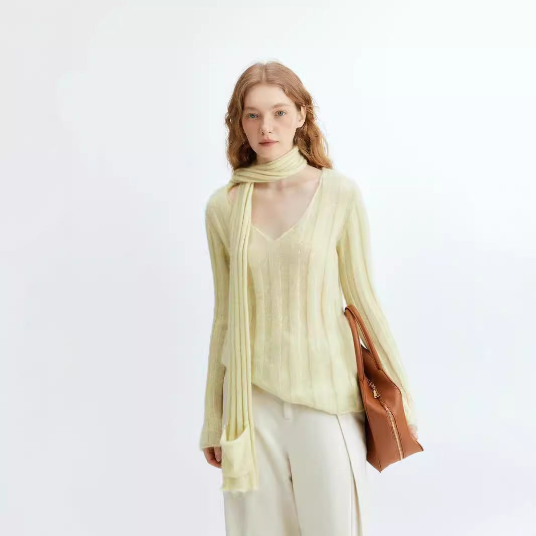Pull Bedford simple et amincissant en velours côtelé