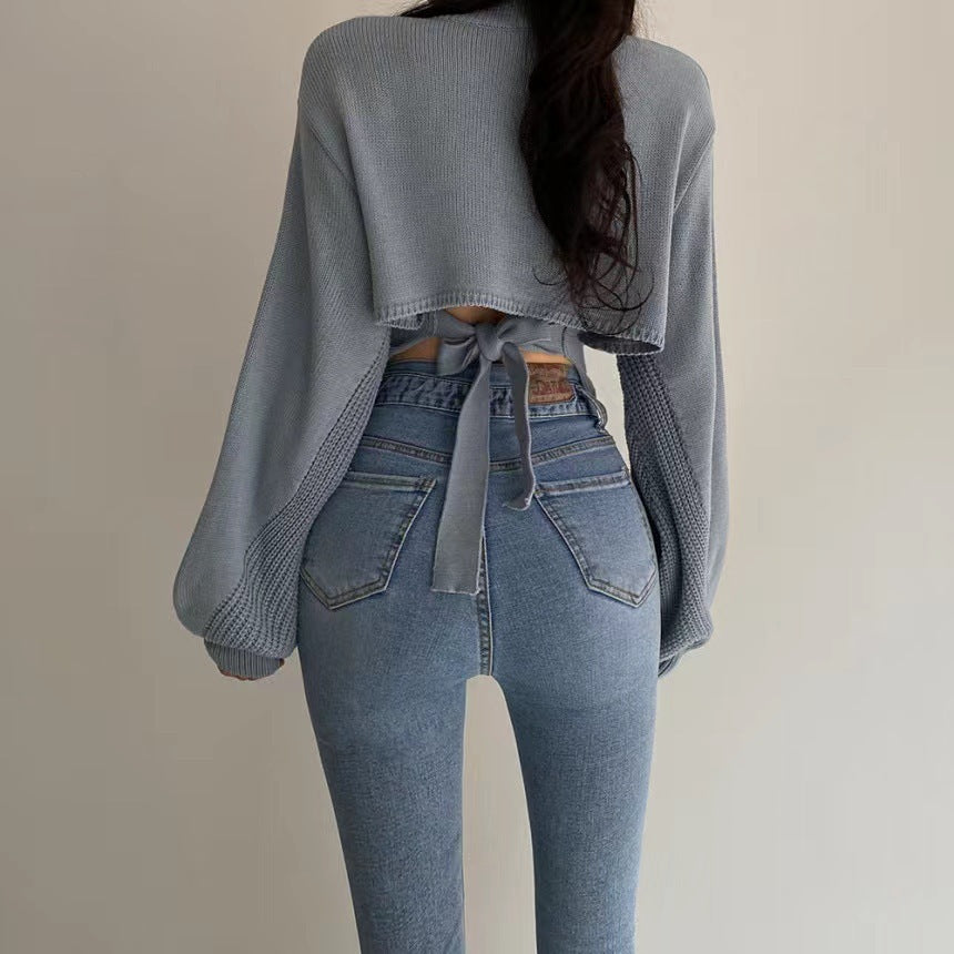 Short Slimming Versatile Knitted Top