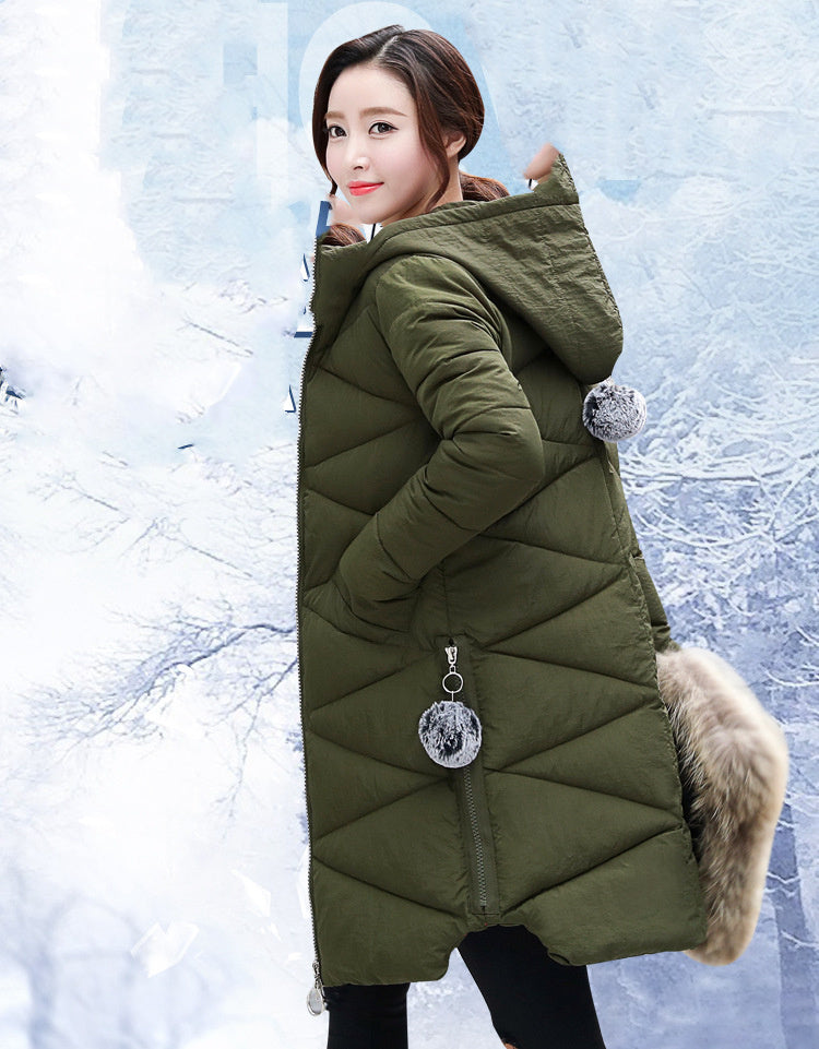 Down Padded Jacket Plus Size Thickening Slim Mid-length Women's Clothing