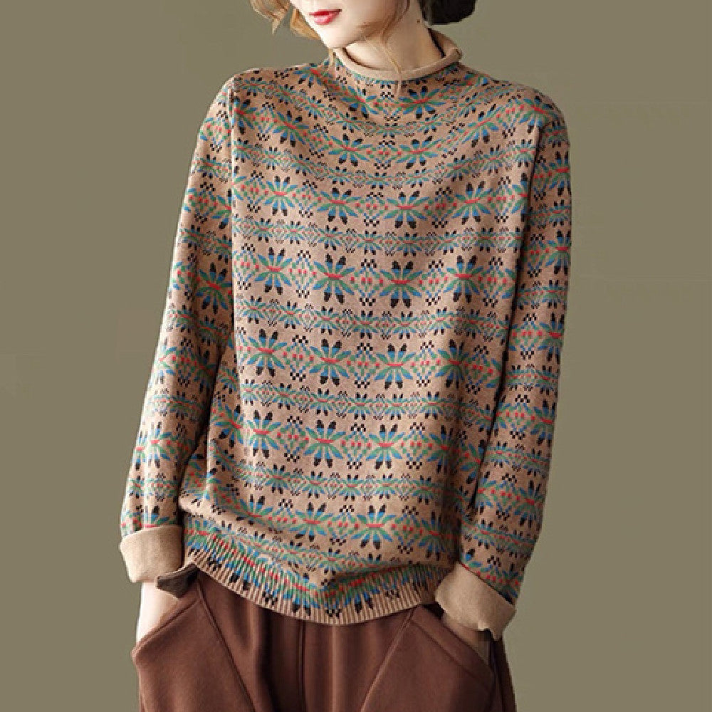 Fashionable All-match Retro Pullover Top For Women