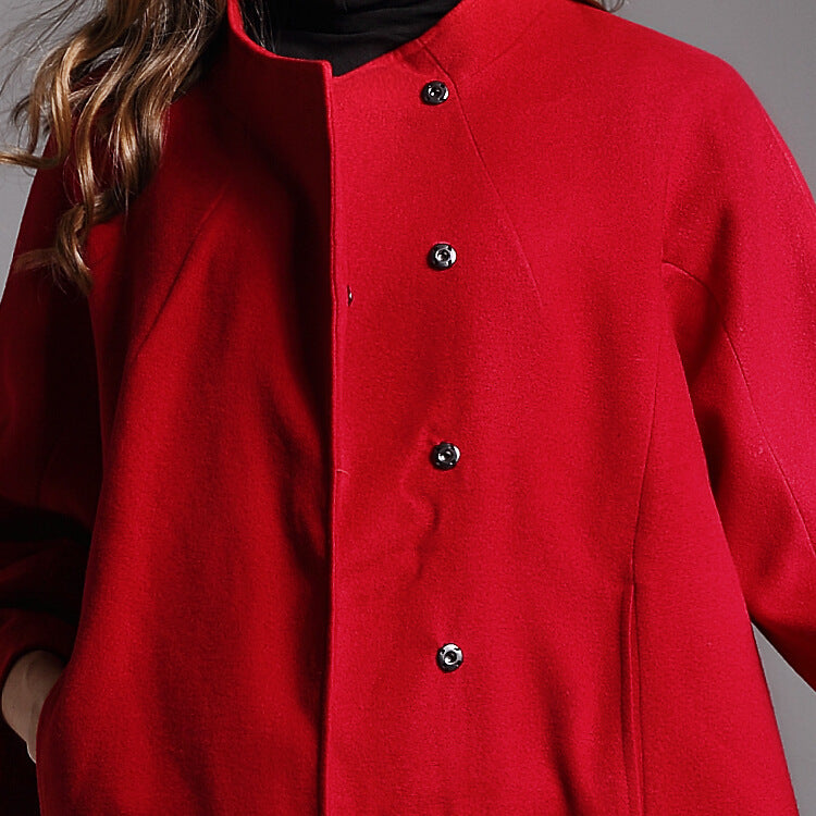 Loose Large Size Cloak Woolen Coat And Long Woolen Coat