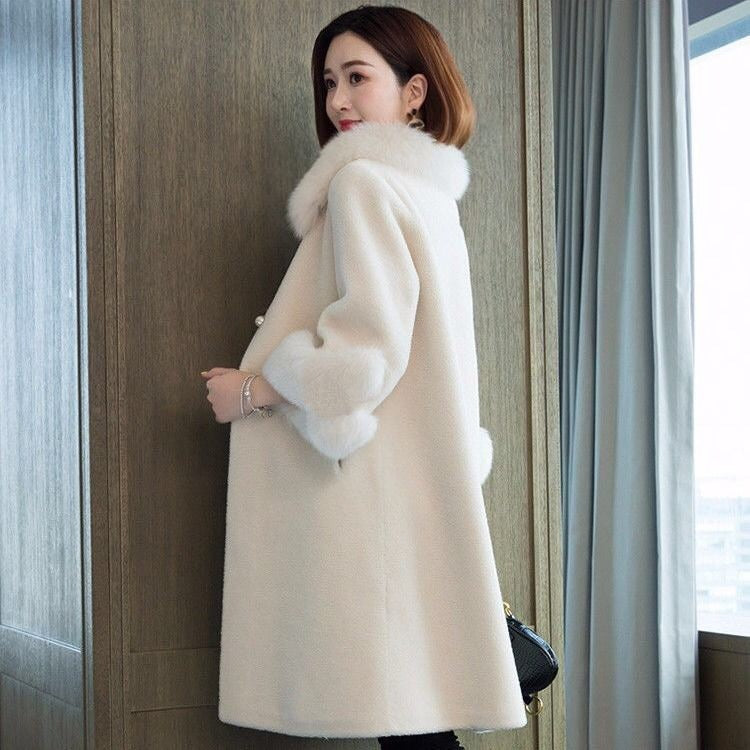 Women's Casual Sheep Shearing Coat Mid-length