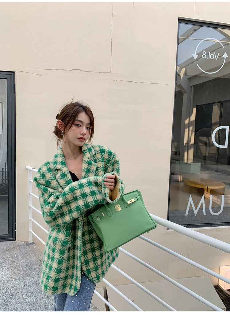 Lamb Fur Integrated Women's Suit Coat