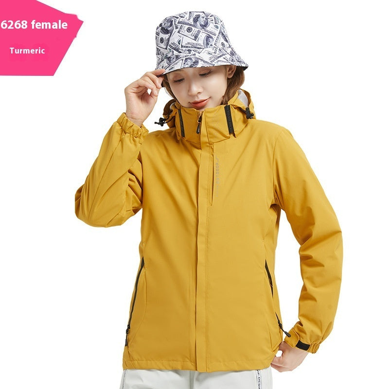 Shell Jacket Two-piece Set Coat Fleece Lined Removable Waterproof