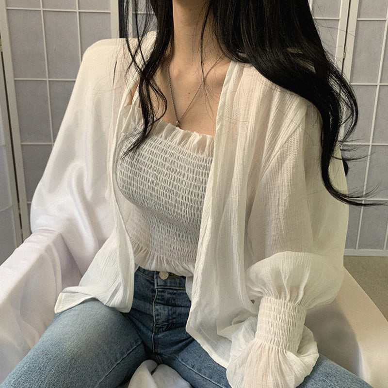 Simple Small Shawl Thin Coat Suspenders Two-piece Suit