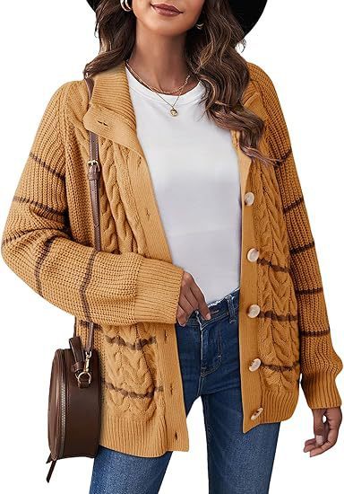 Striped Twist Knitted Button Cardigan