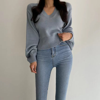 Short Slimming Versatile Knitted Top