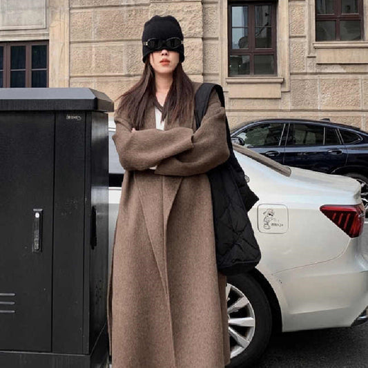 Retro Wool Overcoat Women's Fashion
