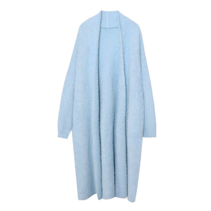 Soft Long Cardigan Coat, Trendy Leisure Warm Sweater, Basic Cozy Soft Daily Outfit, Office Wear Sweater, Cozy Knitted Retro Outfit