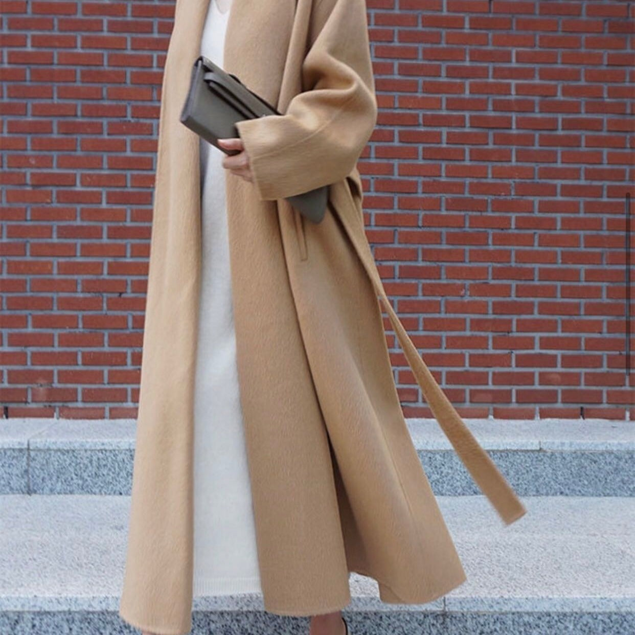 Long woolen overcoat