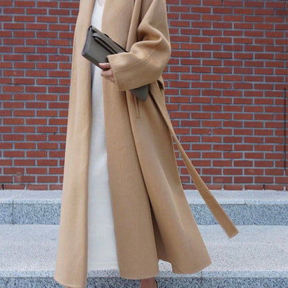 Long woolen overcoat