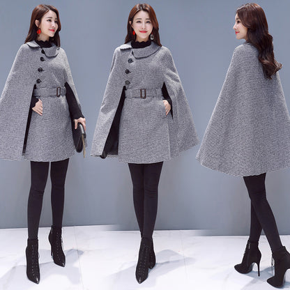 Shawl cloak woolen coat