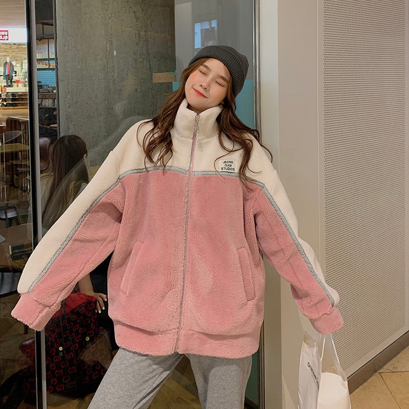Korean Version Loose Small Standing Collar Thickened Cotton Clothes