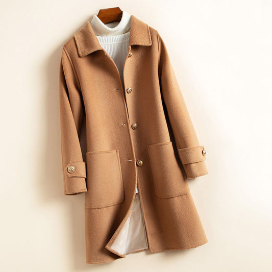 Women's Thick Mid-Length Woolen Coat