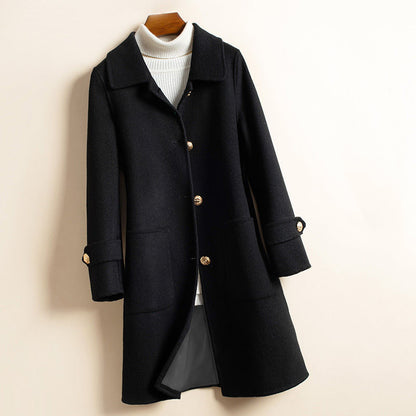 Women's Thick Mid-Length Woolen Coat