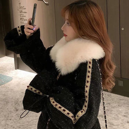 Women's Small Fragrant Style Cotton Coat Mid-length