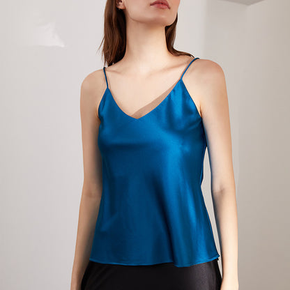 Silk Stretch Satin Outer Wear Inner Wear Butterfly Embroidered Silk Sling For Women