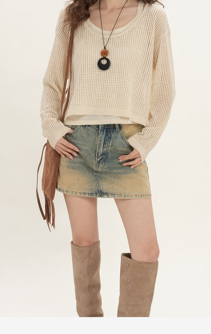 Spring Thin Suspenders Vest Two-piece Set Top