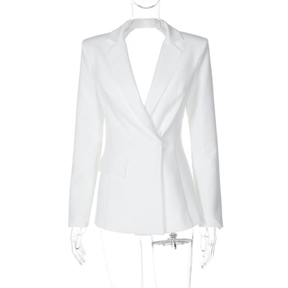 Sexy No Back Slim Fit Long Sleeve Suit Coat