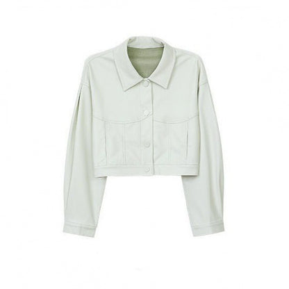 Short Leather Jacket New Vintage Women's Fashion