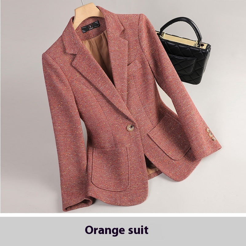 Women's Woolen Quilted Suit Jacket Thick Suit