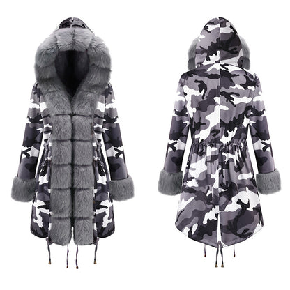 European and American women's long cotton coat