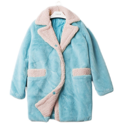 Small Particles Lamb Wool Coat Women's Mid-Length
