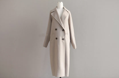 Korean Style Temperament Mid-length Over-the-knee Double-sided Cashmere Woolen Coat