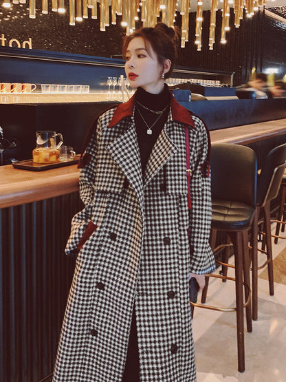 Chidori Women's Middle And High-end Woolen Thick Coat Woolen Coat