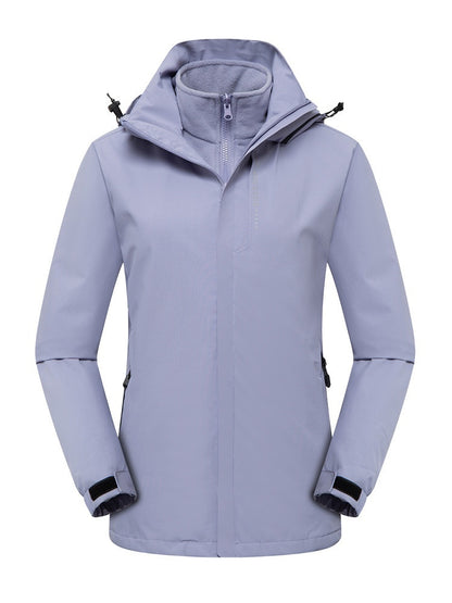 Shell Jacket Two-piece Set Coat Fleece Lined Removable Waterproof