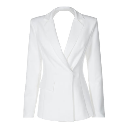 Sexy No Back Slim Fit Long Sleeve Suit Coat