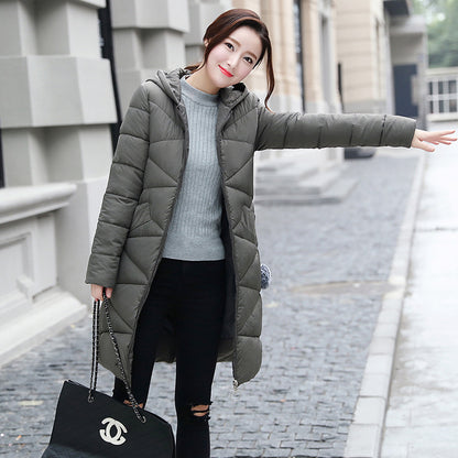 Down Padded Jacket Plus Size Thickening Slim Mid-length Women's Clothing