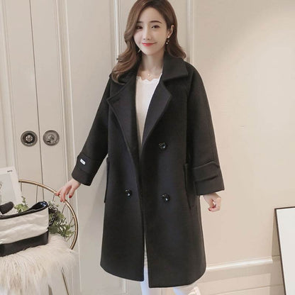 Heavy woolen windbreaker coat