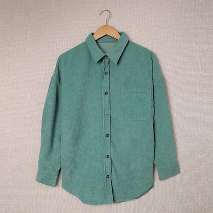 Solid Color Shirt Women's Autumn And Winter Breasted Lapel