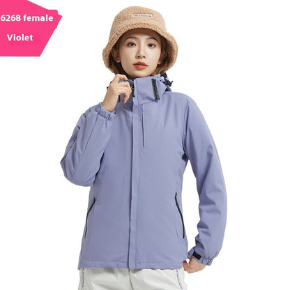 Shell Jacket Two-piece Set Coat Fleece Lined Removable Waterproof