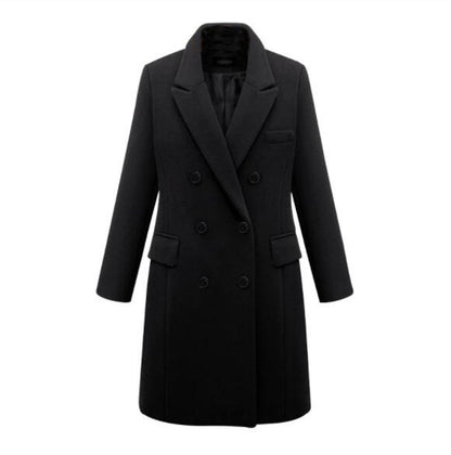 Long woolen coat wool coat in windbreaker