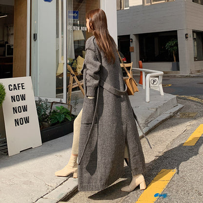 Anything goes with a long sweater coat