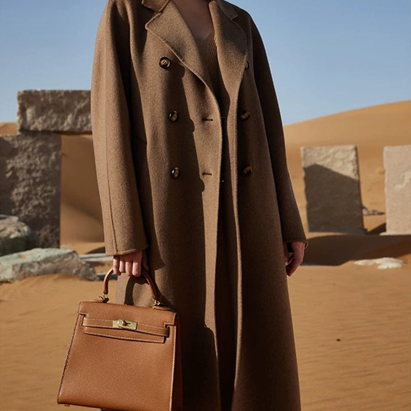 Extended Over-the-knee Double-sided Woolen Coat Women's Coat