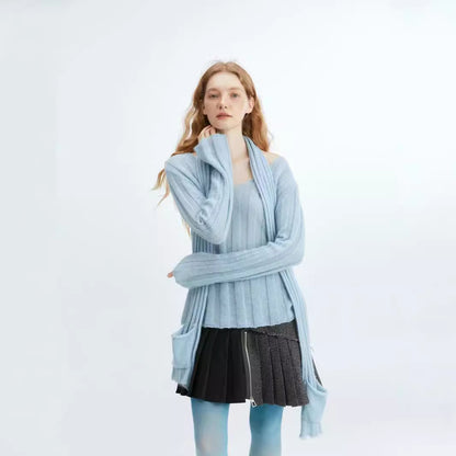 Pull Bedford simple et amincissant en velours côtelé