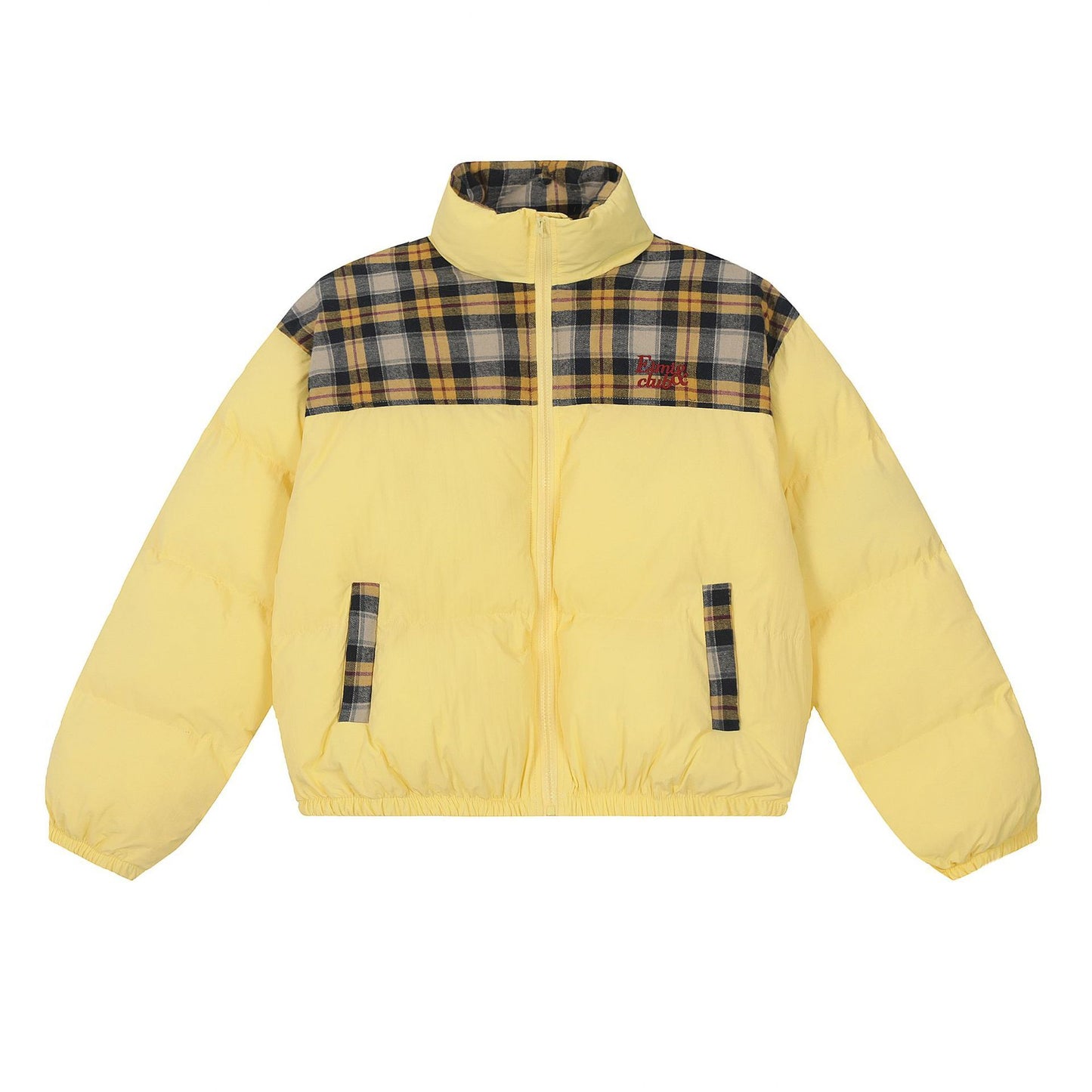 Sweet Girl Plaid Stitching High Quality Cotton Coat Jacket