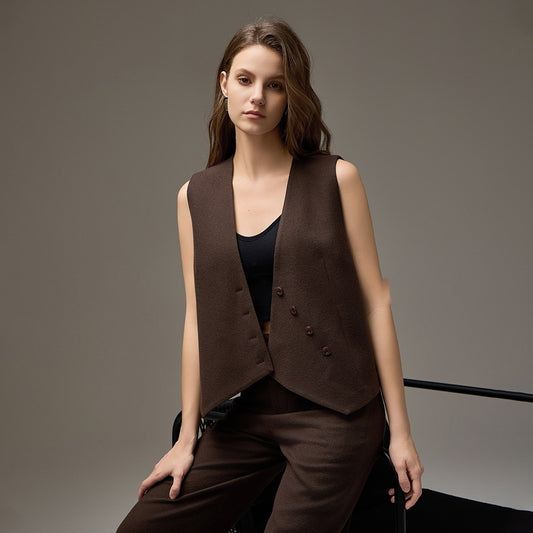 Retro Design Wool Suit Vest Outerwear Coat