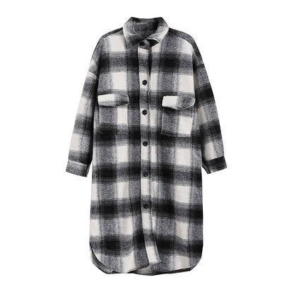 Plaid Net Red Woolen Coat Small Windbreaker