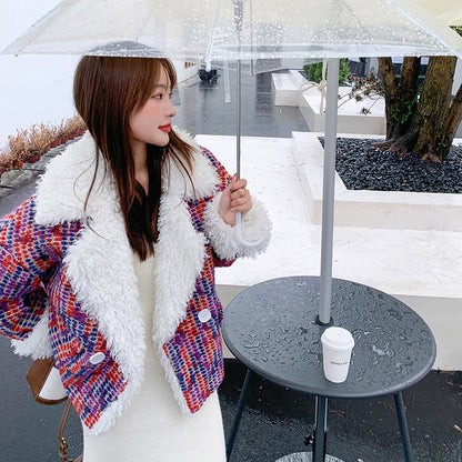 Xiaoxiangfeng Real Shot New Wool Lamb Jacket
