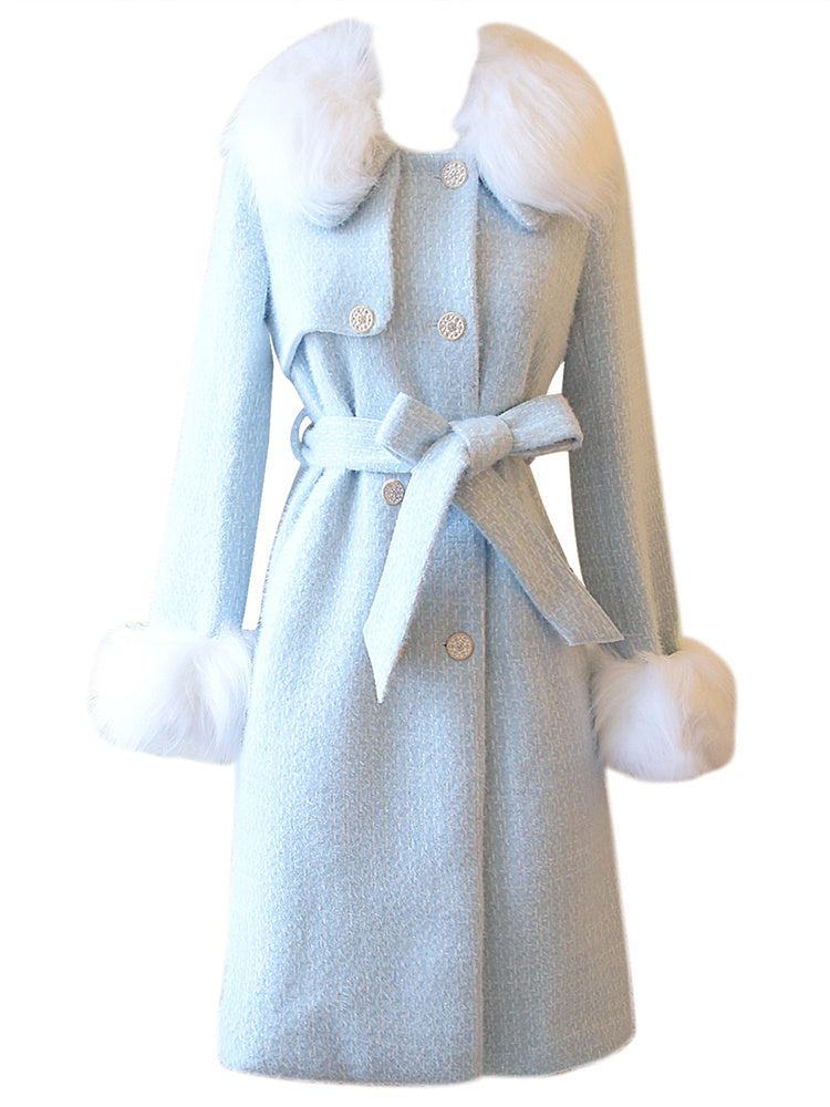 Women's Long Over Knee Woolen Coat