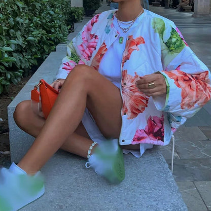 Women's Printed Long-sleeved Jacket