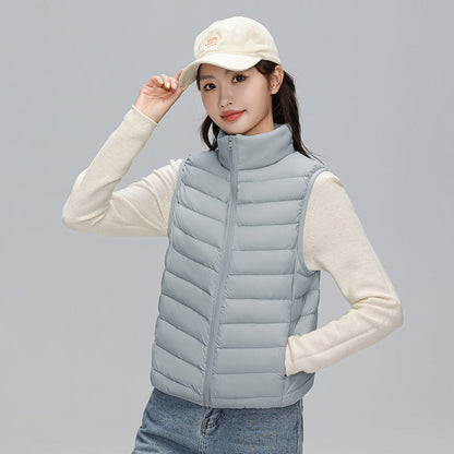 Stand Collar Outer Wear Slimming Plus Size Down Vest Vest