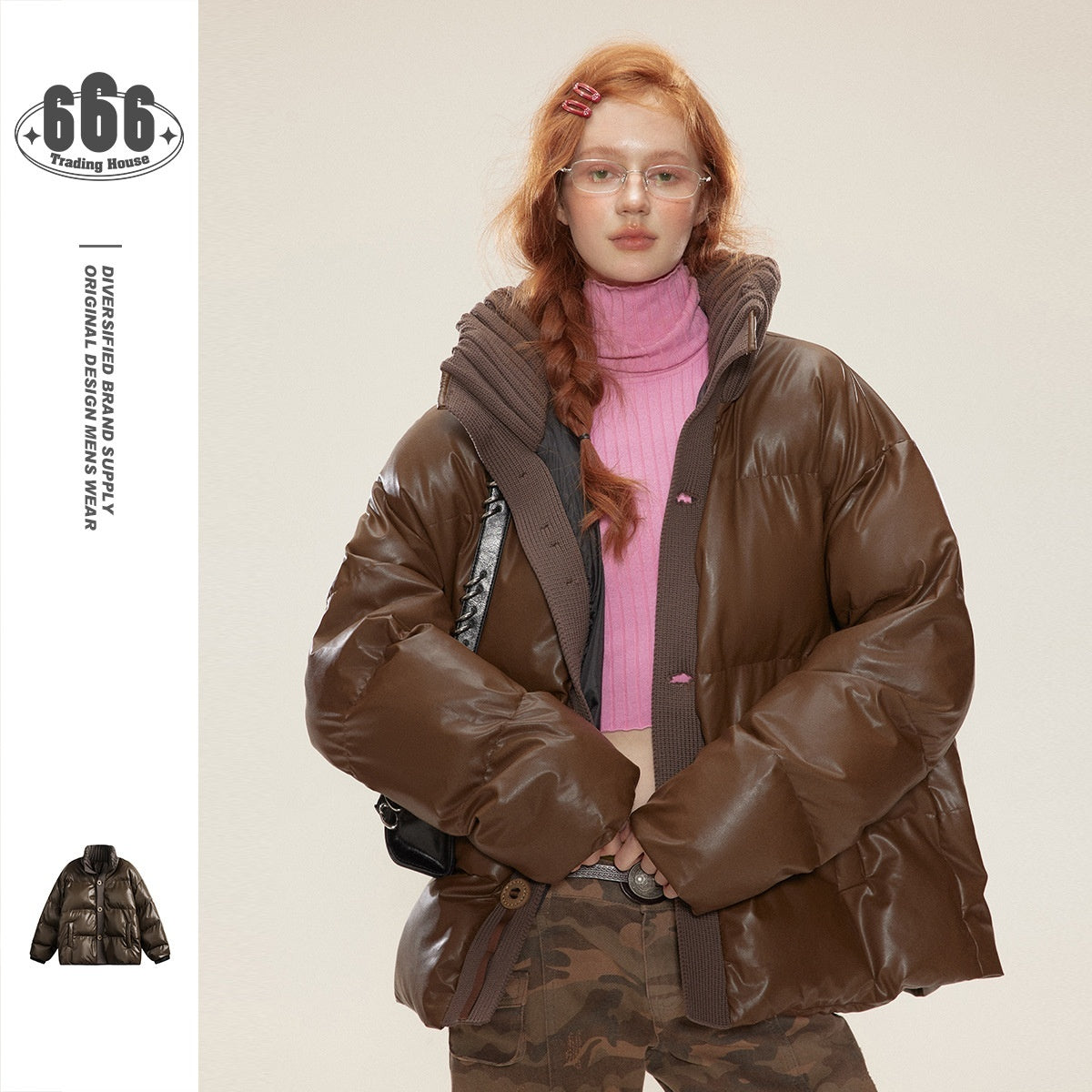 Cotton-padded Coat Stand-up Collar Thermal Loose Fashionable Jacket