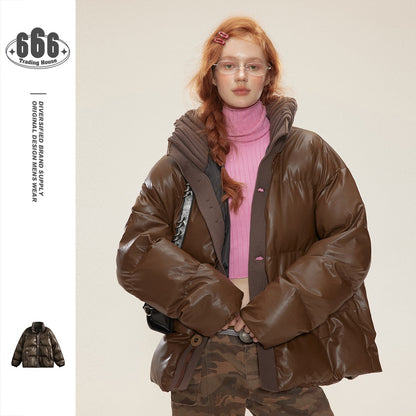 Cotton-padded Coat Stand-up Collar Thermal Loose Fashionable Jacket