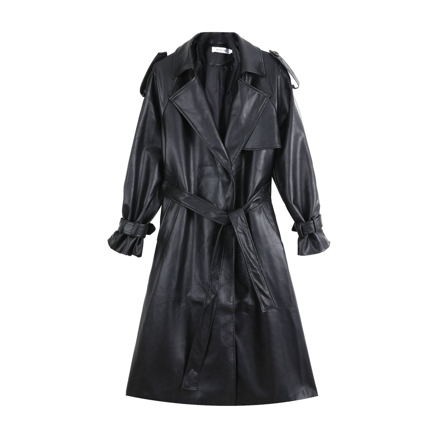 Autumn New Goddess Fan Mid-length Temperament Windbreaker Leather Jacket